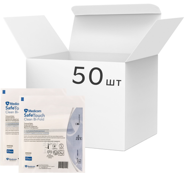 Рукавички хіруpгічні латексні стерильні, текстуровані Medicom SafeTouch Clean Bi-Fold опудрені 50 пар № 8 (1133-E)