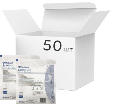 Рукавички хіруpгічні латексні стерильні, текстуровані Medicom SafeTouch Clean Bi-Fold неопудрені 50 пар № 6.5 (1134-B)