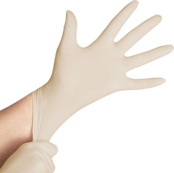 Перчатки смотровые латексные нестерильные Medicom SafeTouch Rejuvenate с ланолином и витамином Е неопудренные 50 пар № M (1163/M)