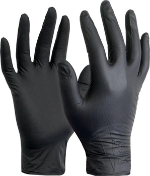Перчатки смотровые нитриловые текстурированные, нестерильные Medicom SafeTouch Advanced Black неопудренные 3.3 г черные 50 пар № S (1187P-B)