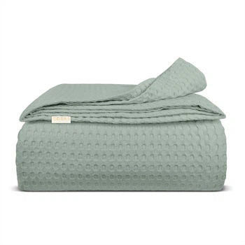 Плед покривало COSAS Agave Waffle Weave 110х140 см Зелений