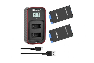 3-Pack SPCC1B комплект з 2 акумуляторів KingMa для GoPro SPCC1B та подвійного зарядного пристрою
