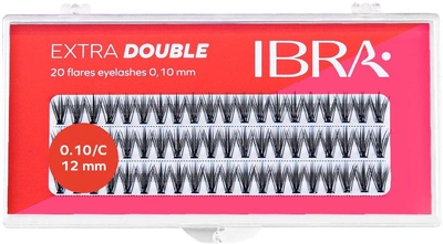 Kępki rzęs Ibra Extra Double Knot - Free sztuczne C 0.10 - 12 mm (5907518390690)