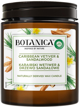 Świeca Air Wick Botanica Candle z wosku naturalnego pochodzenia karaibski wetiwer i drzewo sandałowe 205 g (5900627092547)