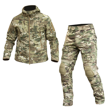 Костюм размер M Soft Shell Caiman мультикам куртка и брюки G2 с наколенниками