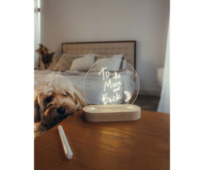 Нічник планер круглий із сенсорною кнопкою DROM M43 на якому пишете що побажаєте