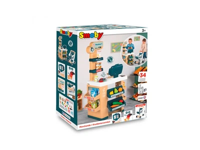 Игровой набор Интерактивный маркет с коляской, Smoby, 350238