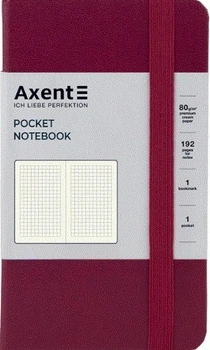 Книга записна Axent Partner, 9.5x14 см, 96 листів, клітка, винна