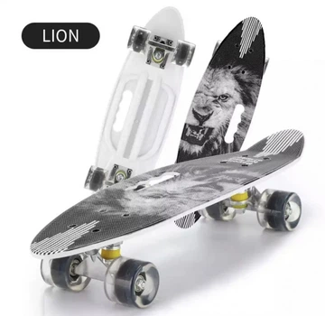 Пенни-борд Penny Best Board LED LION колеса PU Black/White (934352326) (A 45220)