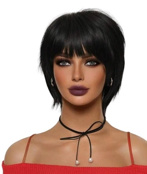 Парик брюнетки короткий Natural Black, термоволокно