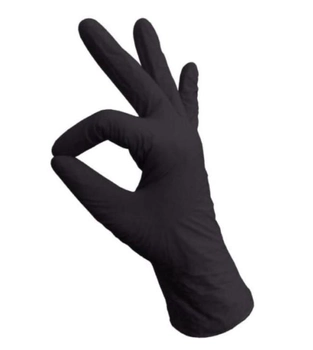 Чорні нітрилові рукавички розмір S 100 штук упаковка