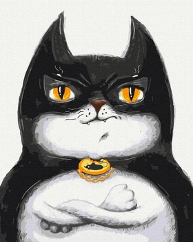 Картина за номерами ""Котик Бетмен. Марианна Пащук" BrushMe полотно на підрамнику 40х50см BS53116