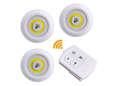 LED светильник OEM ночник автономный, с пультом ДУ, белый, 3 шт (116432)