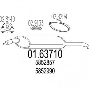 Глушитель MTS 0163710 Opel Astra, Kadett 5852990, 5852857, 852222