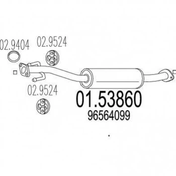 Глушник середній MTS 0153860 Daewoo Matiz