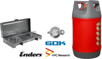 Комплект газовая плита Enders Canberra, редуктор GOK 50 mbar, газовый баллон HPCR 24.5 л (1790N24)