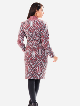 Пальто жіноче Awama A195 L/XL Бордовий візерунок (5902360517646)