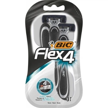 Cтанки для гоління одноразові Bic Flex 4 леза 3 шт.