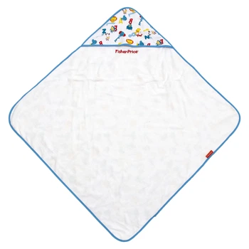 Полотенце с уголком Fisher-Price 75x75 белый с голубым (FP10050)