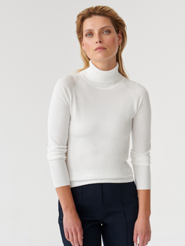 Sweter z golfem damski z wiskozy Tatuum NEKOKI T2318.090 XL Biały (5900142260735)