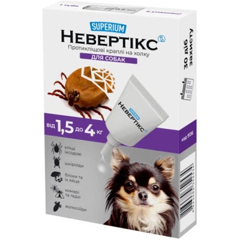Капли для животных Superium Nevertix Противоклещевые для собак от 1.5 до 4 кг (9136)