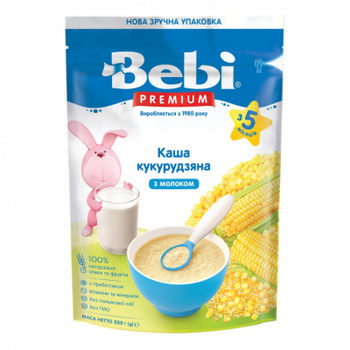 Дитяча каша Bebi Premium кукурудзяна молочна +5 міс. 200 г (8606019654412)