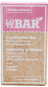 Odżywka w kostce LoveBar Olej Arganowy & Imbir Conditioner Bar do włosów suchych i zniszczonych 2x30 g (5907653810701)
