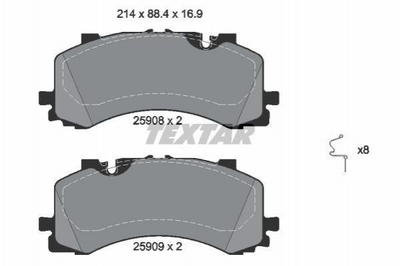 Тормозные колодки TEXTAR 2590801 Audi Q7, Allroad, A6, Q8 4M0698151BL, 4N0698151G, 4N0698151K