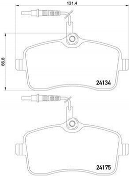 Тормозные колодки BREMBO P61109 Peugeot 407 1611456580, E172236, 425422