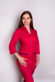 Костюм медичний жіночий Камілла (котон, малина-синій, р.42-50) Марія 50