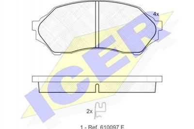 Тормозные колодки ICER 181309 B2YD3329Z, BJYD3323Z, BJYD3328Z