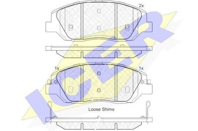 Тормозные колодки ICER 181997 SsangYong Korando; Hyundai Santa Fe 48130341A0, 581012WA01, 581012WA00