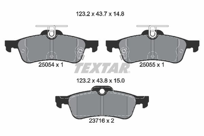 Тормозные колодки TEXTAR 2505401 Honda Civic 45022T0AA01, 43022TV8E01, 43022TV0E01