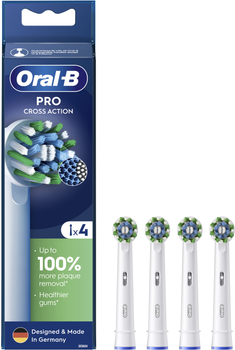 Насадки для зубної щітки Oral-B Pro Cross Action, 4 шт білі (8006540847770)