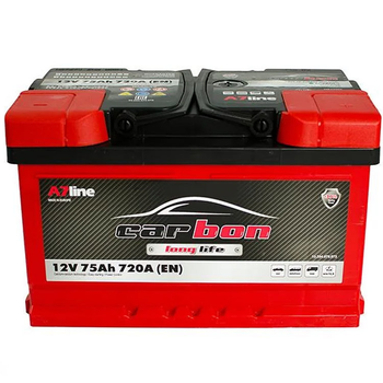 Акумулятор автомобільний CARBON 75 Ah/12V низький Euro (CRB75-00L)