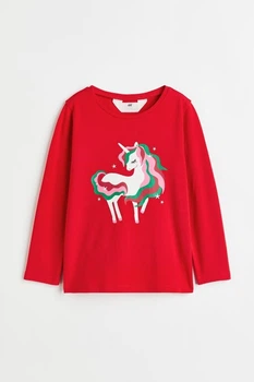 Кофта новорічна червона Єдиноріг H&M 98-104см (400094041)
