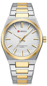 Мужские часы Curren 8439 Silver-Gold-White