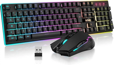 Беспроводной набор клавиатура и мышь RedThunder K10 с RGB (Британская раскладка)