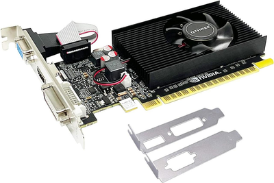 Графическая карта QTHREE GeForce 210 1024 МБ DDR3, 64 бита, HDMI, DVI, VGA, ядро 589 МГц