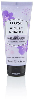 Krem do dłoni i paznokci I Love Scented Hand & Nail Cream nawilżający Violet Dreams 100 ml (5060351545594)