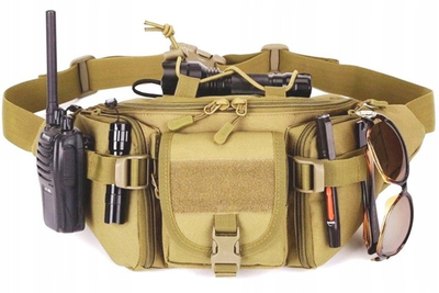 Большая тактическая поясная, набедренная сумка Edibazzar 20х15х5-13 см (sum0023909) Койот