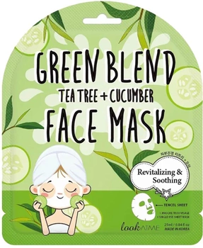 Maska do twarzy w płachcie Look At Me green blend rewitalizująca 25 ml (8809417491058)