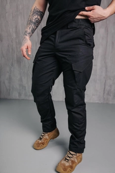 Чоловічі міцні штани «Kayman» чорний колір Поліція із посиленими зонами та накладними кишенями Rip-stop 30-34