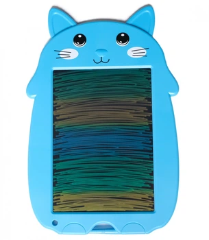 Детский графический цветной планшет доска для рисования котик BabyShark LCD 9 дюймов голубой