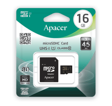 Карти пам'яті Apacer MicroSDHC 16GB UHS-I Class 10 (AP16GMCSH10U1-R)