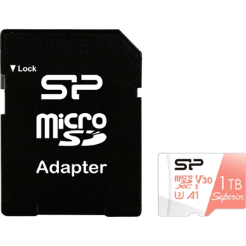 Карта памяти Silicon Power 1 TB microSDXC U3 A1 V30 4K UHD Superior 100R/80W + adapter (SP001TBSTXDV3V20SP) (SP001TBSTXDV3V20SP)