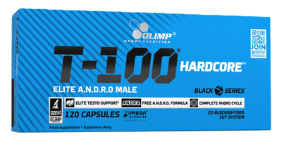 Booster testosteronu Olimp T-100 Hardcore 120 kapsułek (5901330087547)