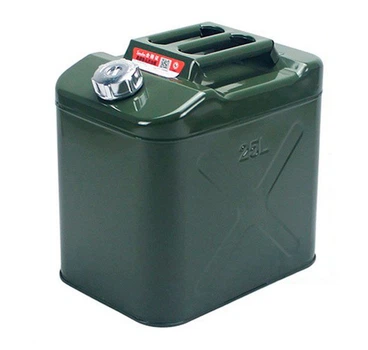 Канистра для топлива Merlion YTHSFX25L, металлическая с клапаном +гибкая лейка, 25л