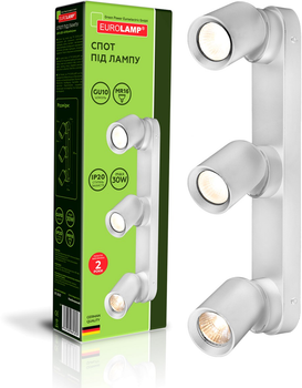Спотовый светильник EUROLAMP LH new 3х30Вт GU10 белый металл