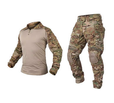 Тактический комплект военной одежды G3 Multicam, убакс+штаны с защитой, куртка M65 Мультикам р.2XL